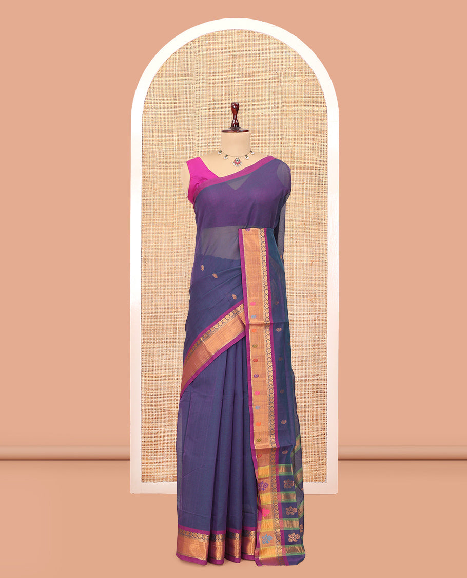 Blue Venkatagiri Cotton Saree