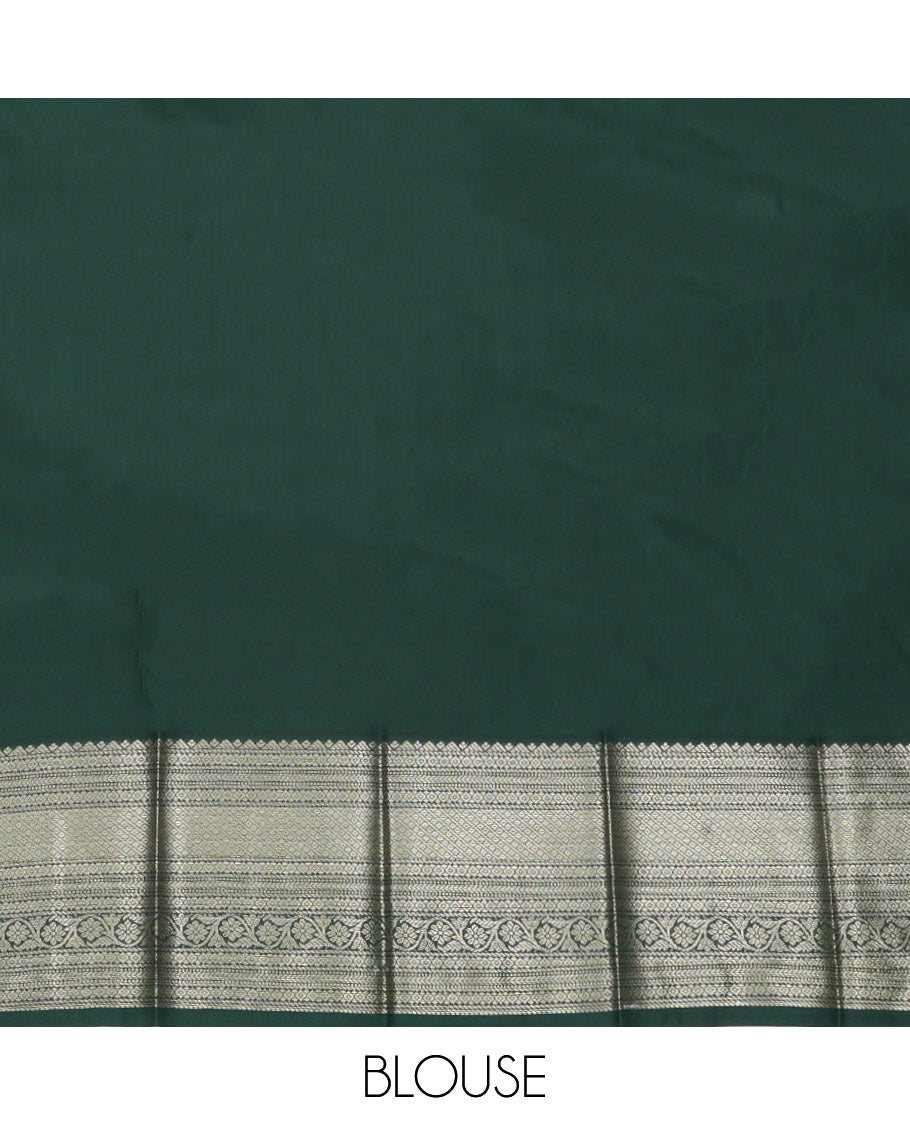 Rani Pink Budget Silk Saree, Detailed with Zari Buttas, Complemented by a Contrast Traditional Zari Border, Grand Pallu, and a Contrast Blouse
