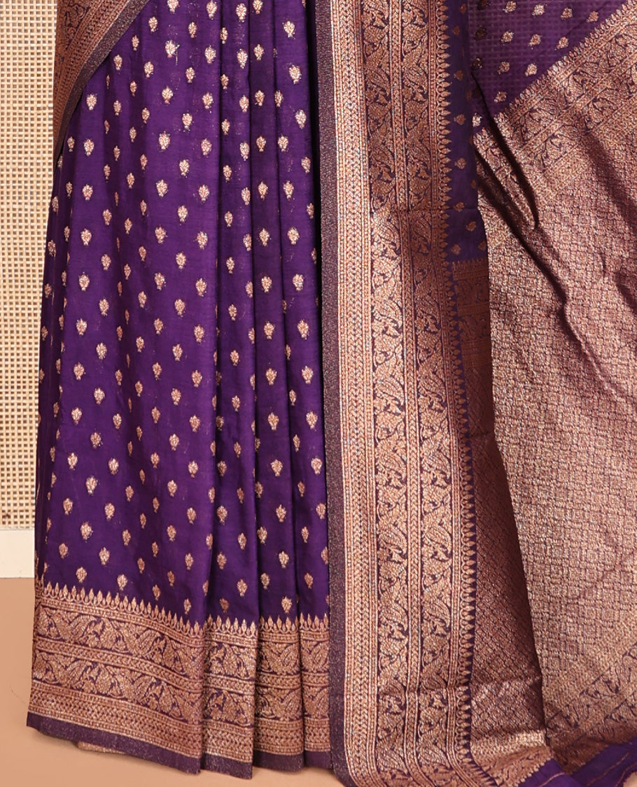 Violet Fancy Crepe Saree