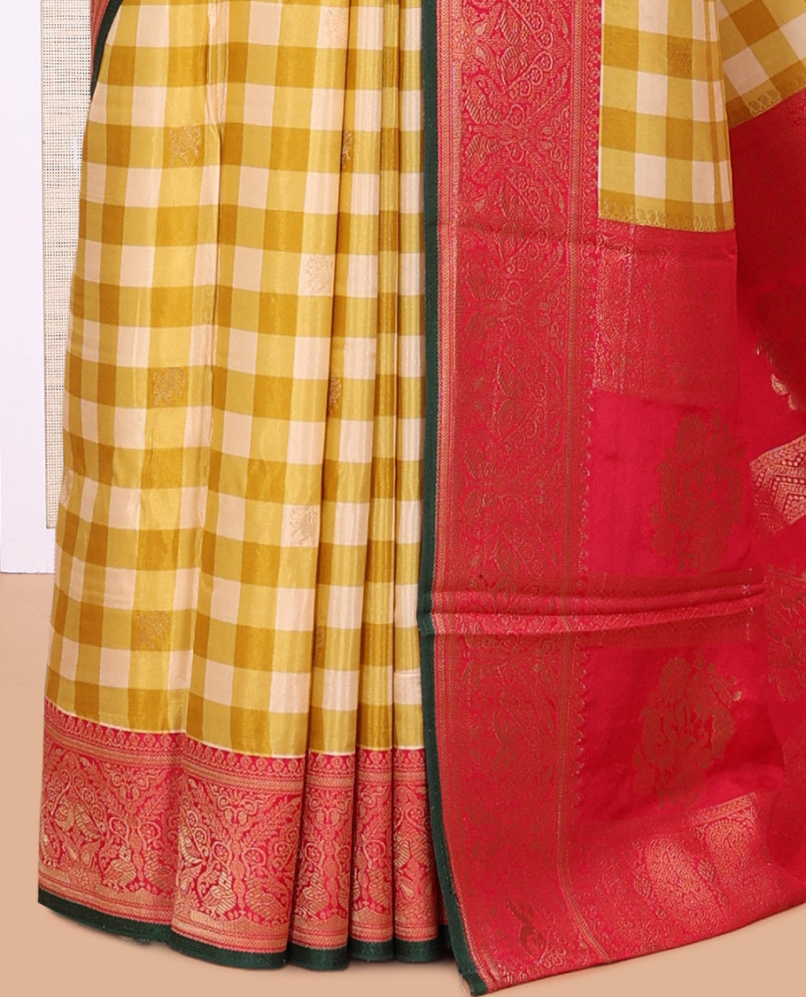 Mustard Fancy Mysore Silk Saree