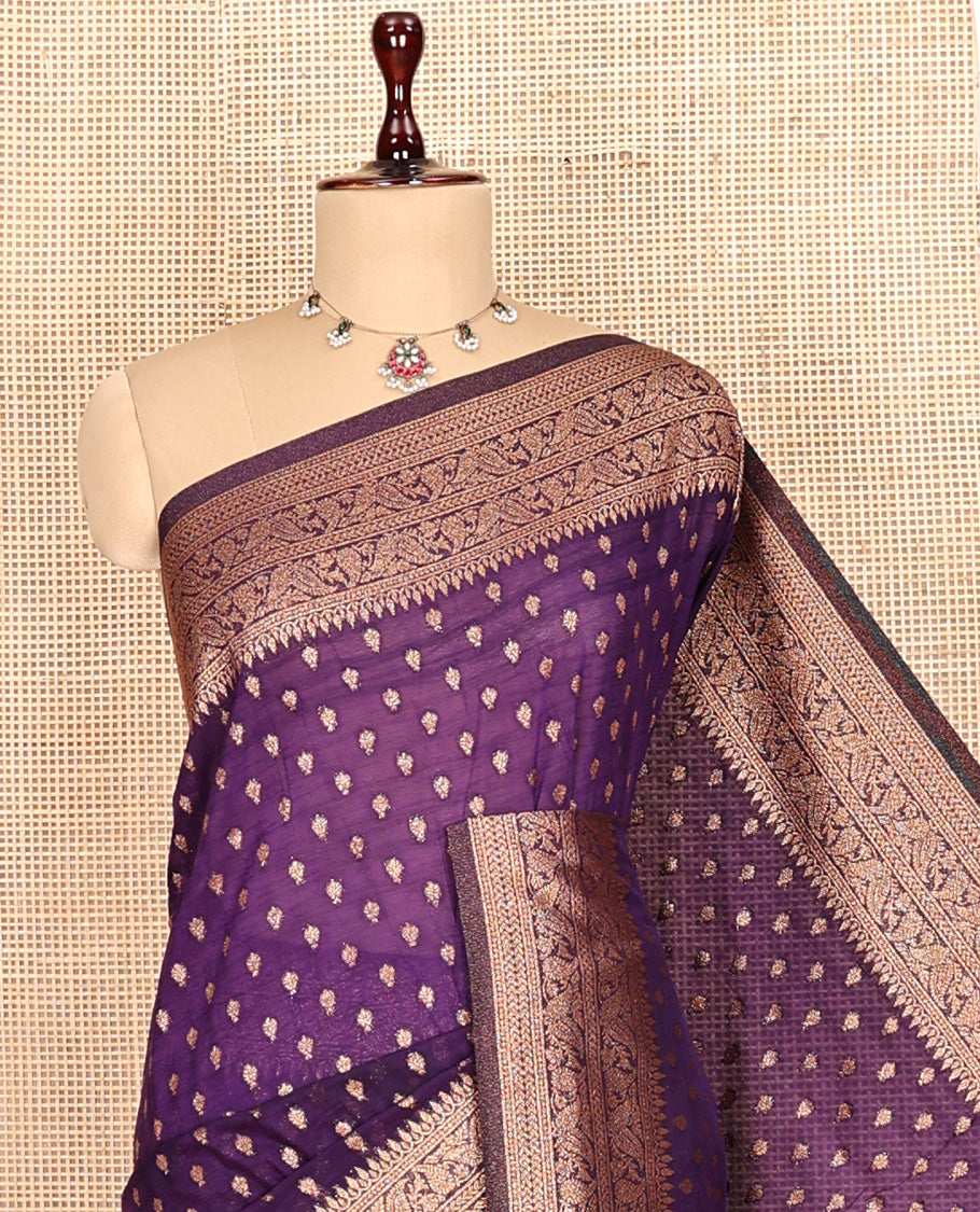 Violet Fancy Crepe Saree