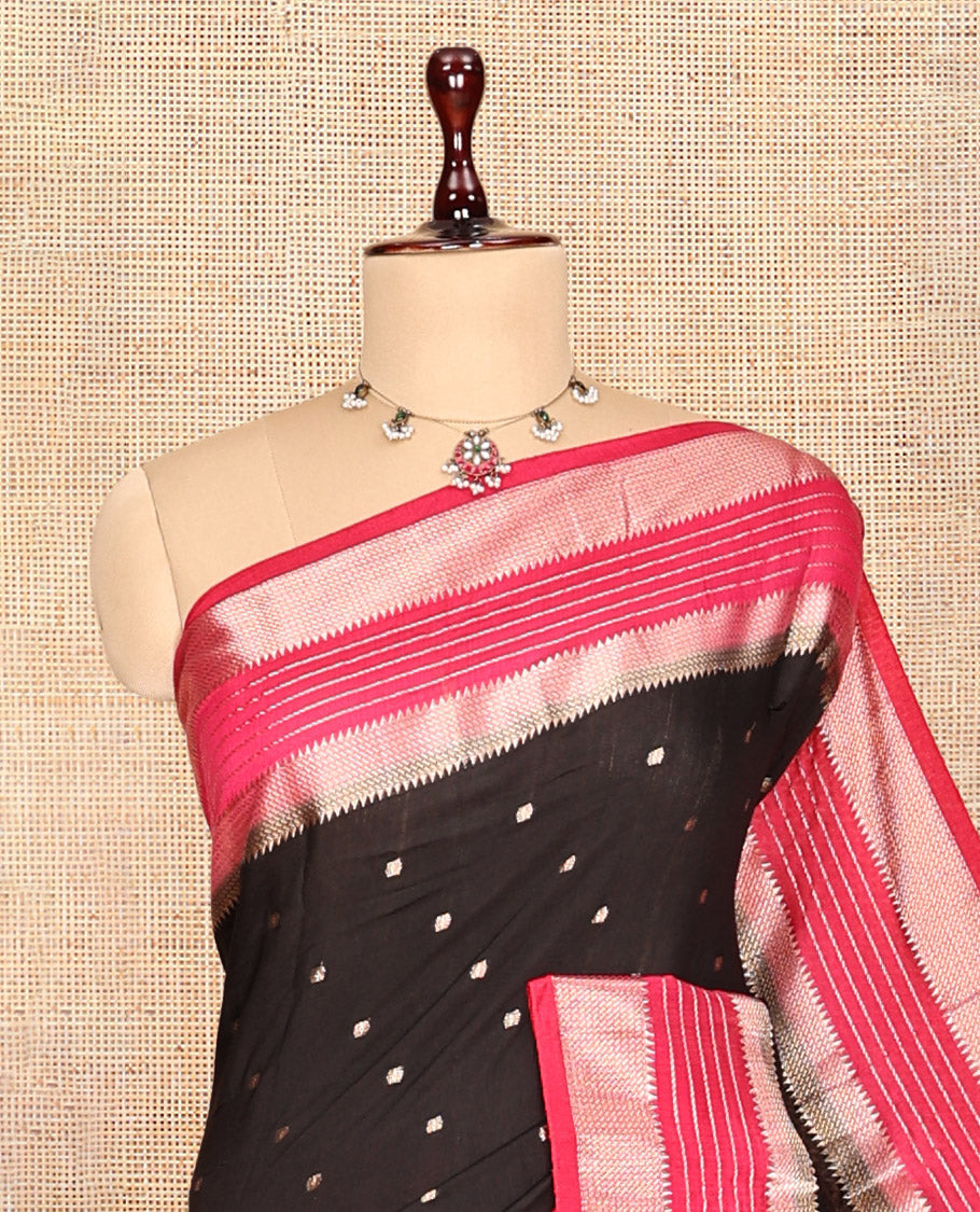 Black Assam Silk Saree