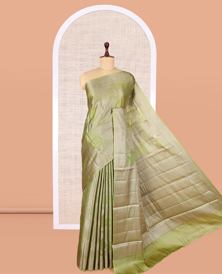 Green Tussar Silk Saree