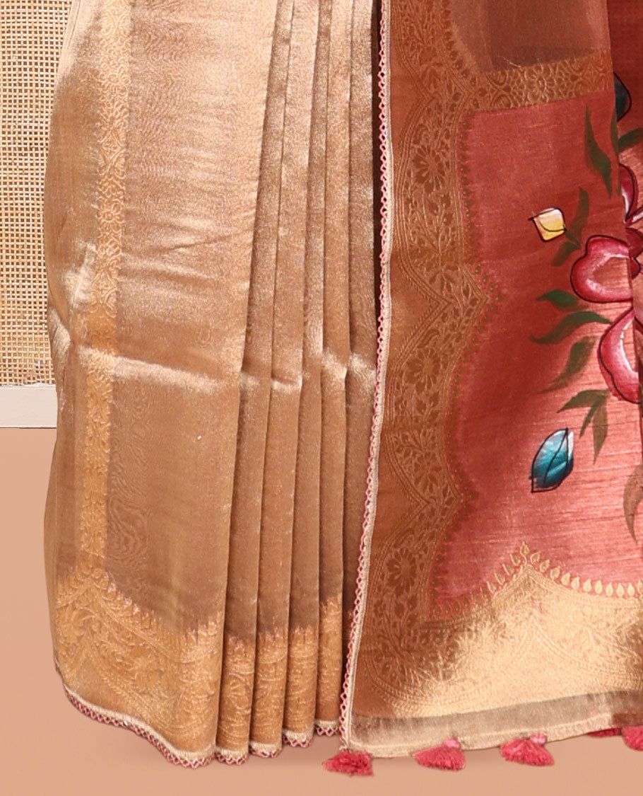 Copper Fancy Organza Saree