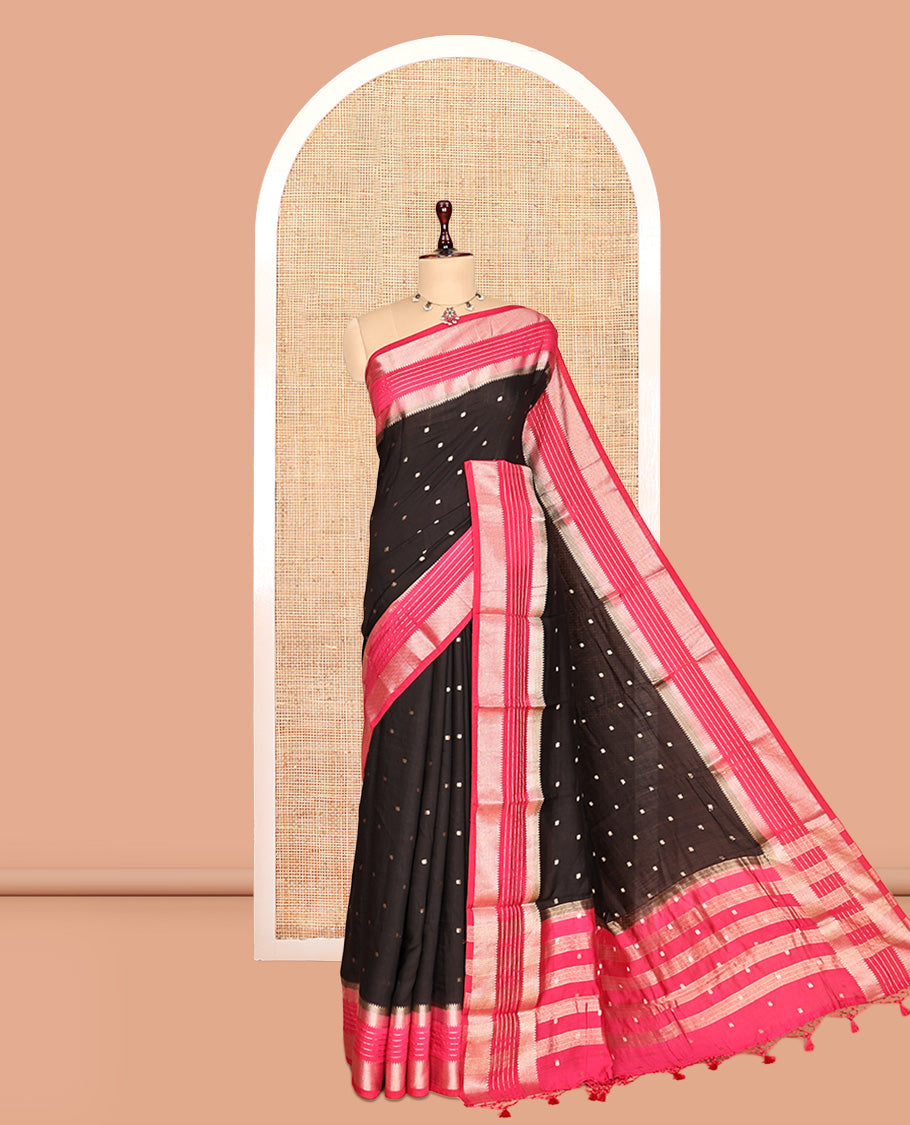 Black Assam Silk Saree
