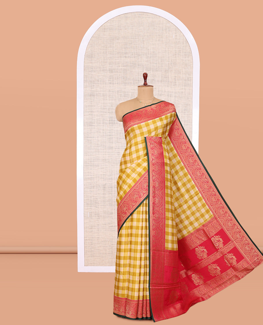 Mustard Fancy Mysore Silk Saree