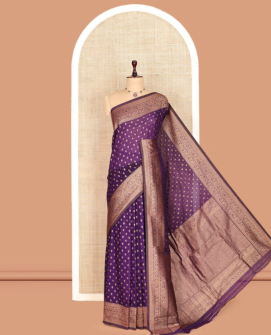 Violet Fancy Crepe Saree