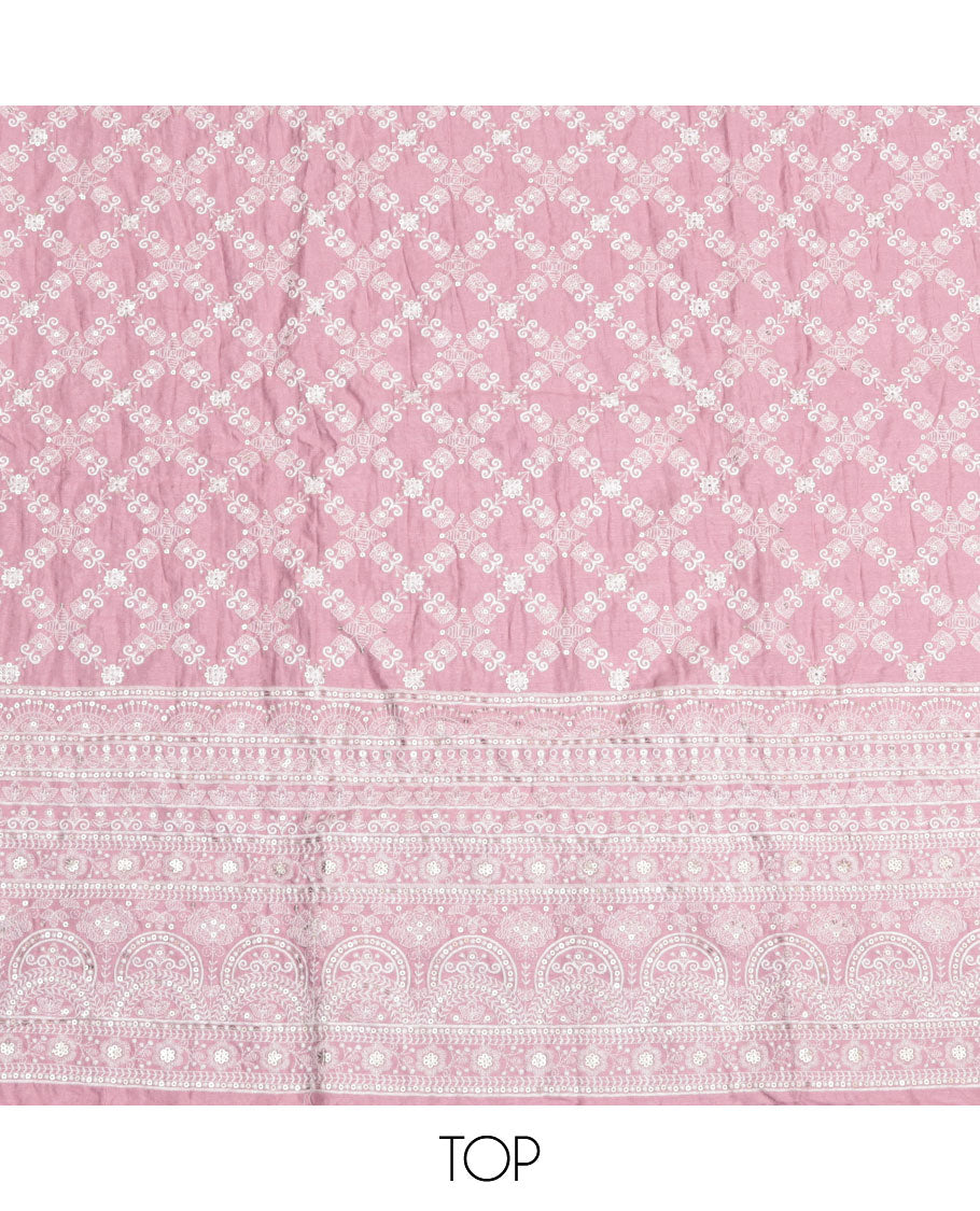 Pink Shimmer Vichitra Silk Material Chudidar Set