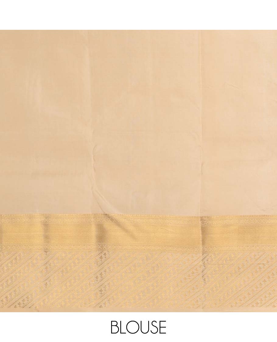 Purple leaf design vasundhara elite silk saree with contrast traditional zari design border & pallu of argyle pattern