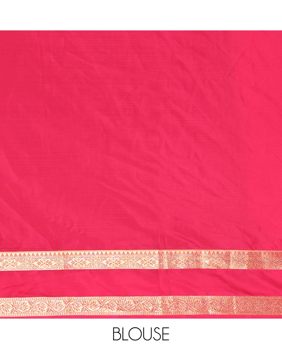 Bottle Green Fancy Mysore Silk Saree Features Checks, Contrast Traditional Double-Pet Border, Rich Pallu, Contrast Blouse