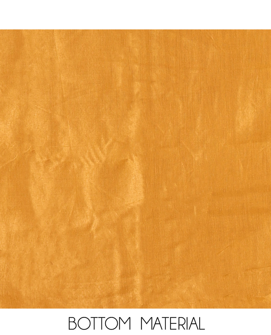 Mustard Banarasi Material Chudidar Features Jacquard Top, a Matching Santoon Bottom, and an Intricately Designed Dupatta
