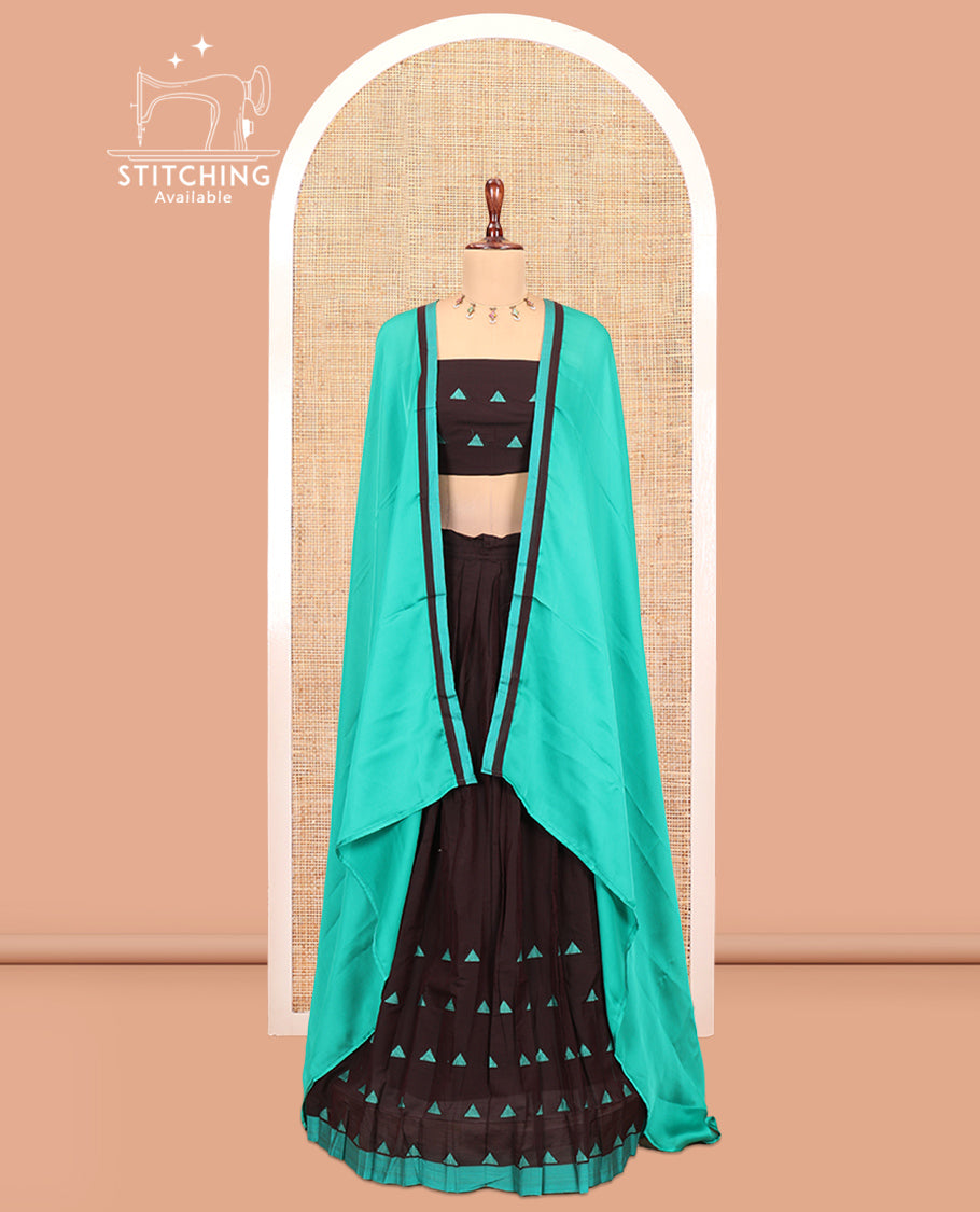 Brown Half-Saree