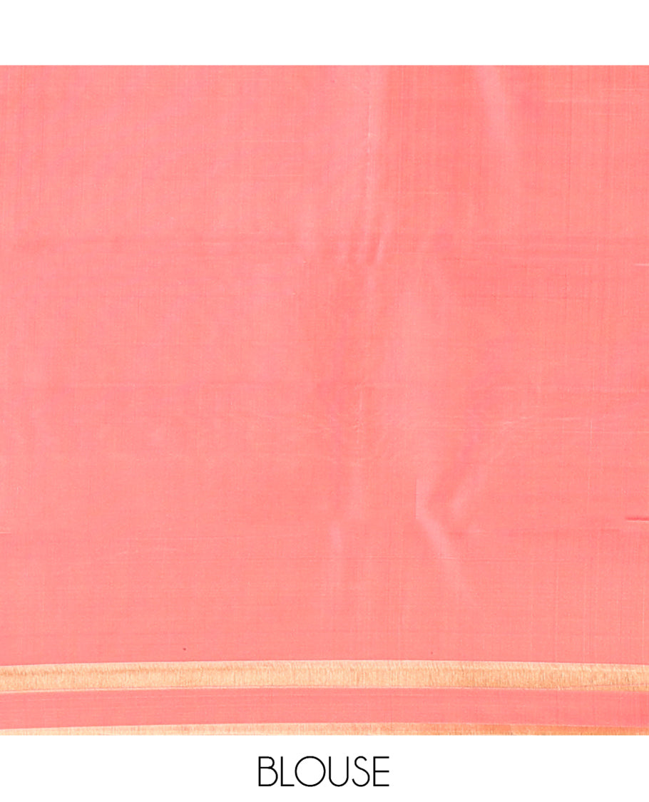 Pink Buttas and Stripes Mayuri Lite Silk Mix Saree