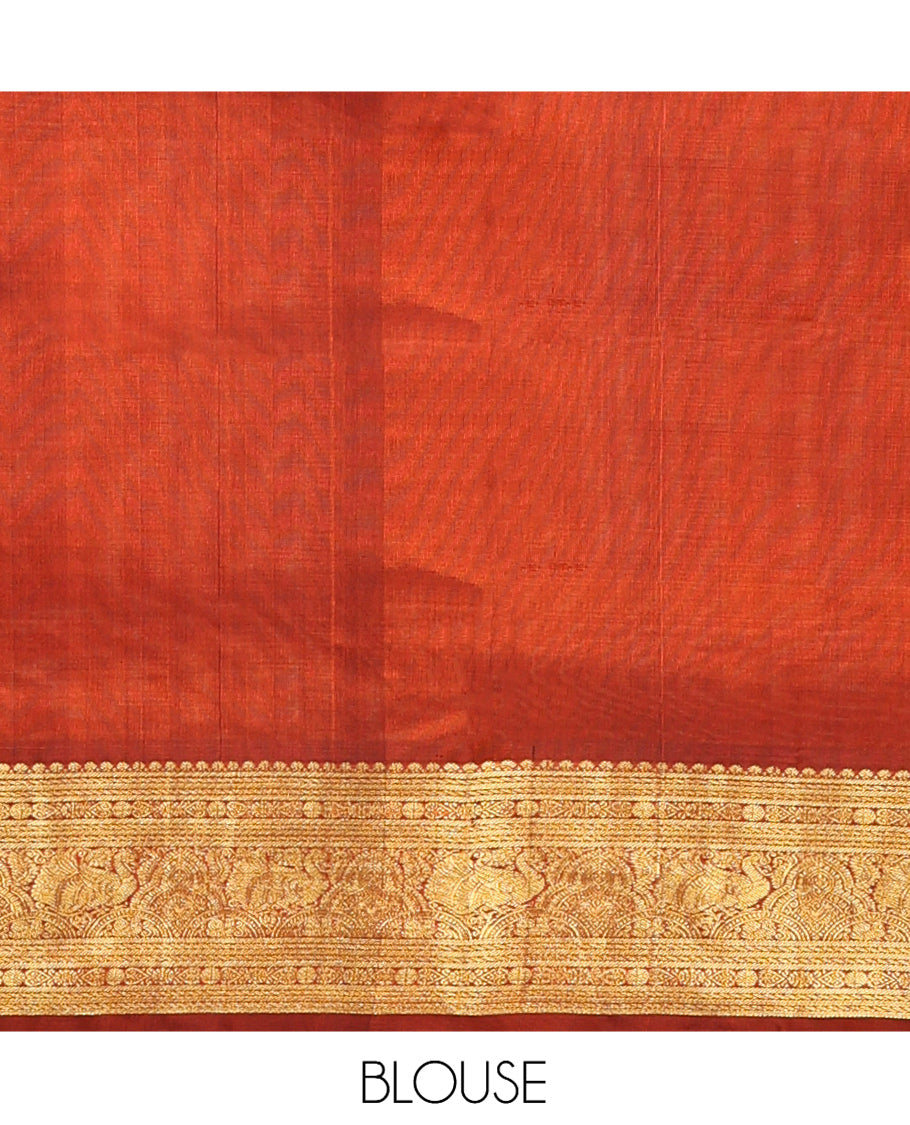 Orange Venkatagiri Silk Saree