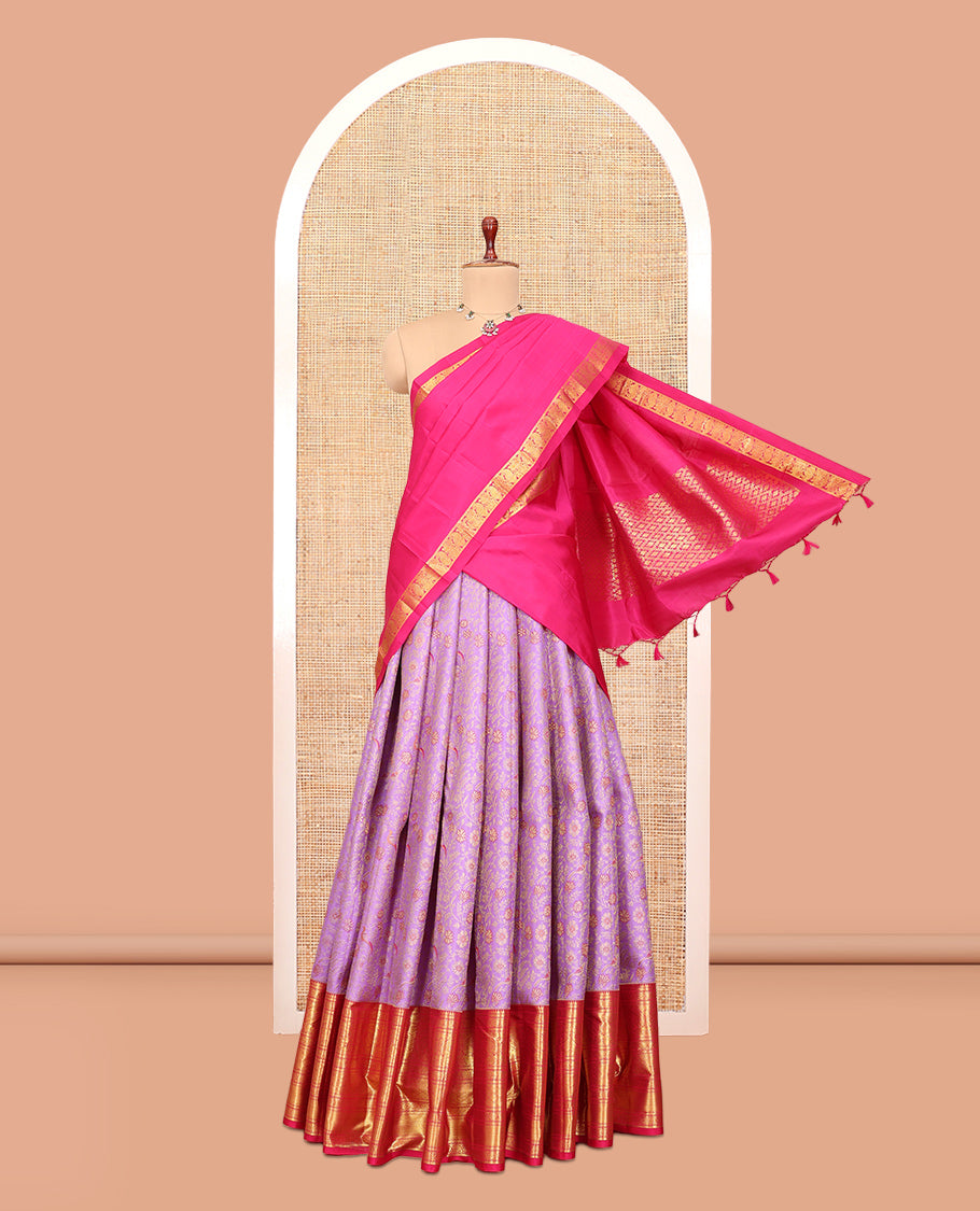 Lavender Pure-Silk Half-Saree