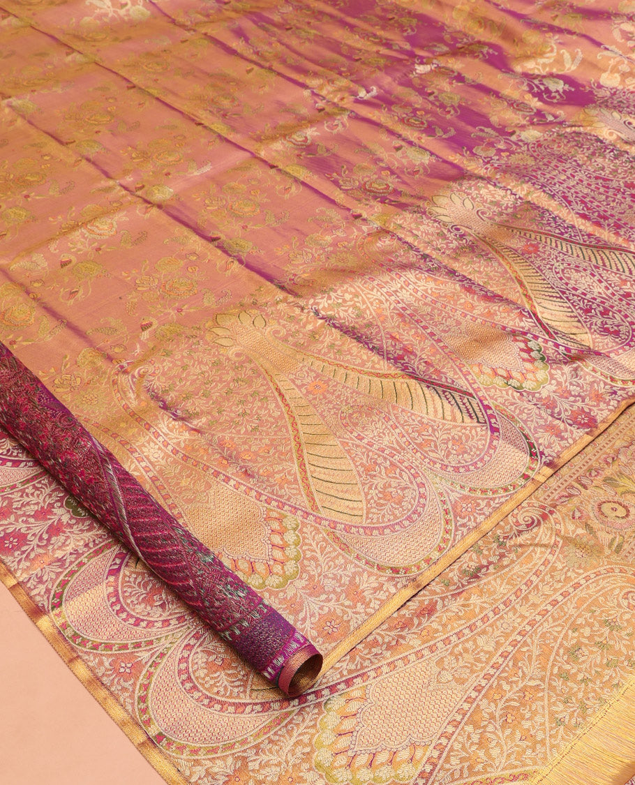 Purple Kanchipuram Tissue Silk Saree