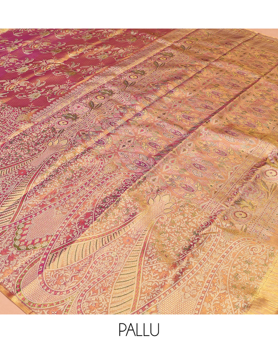 Purple Kanchipuram Tissue Silk Saree