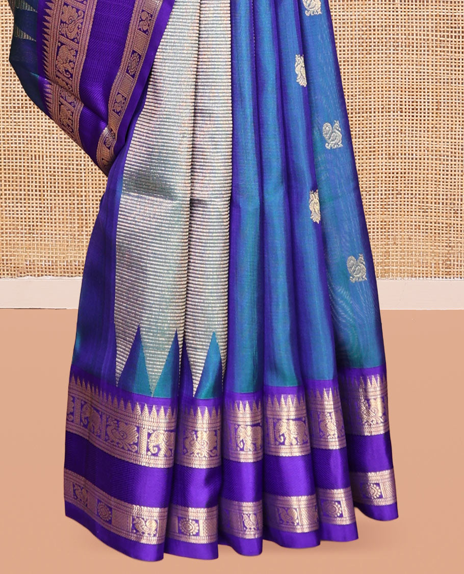 Blue Venkatagiri Silk Saree