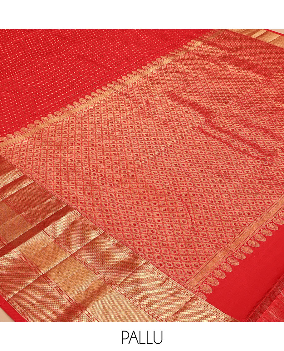 Red Zari Striped Vasundhara Lite Silk Mix Saree, a Traditional Border, Jaal Pallu, a Matching Blouse