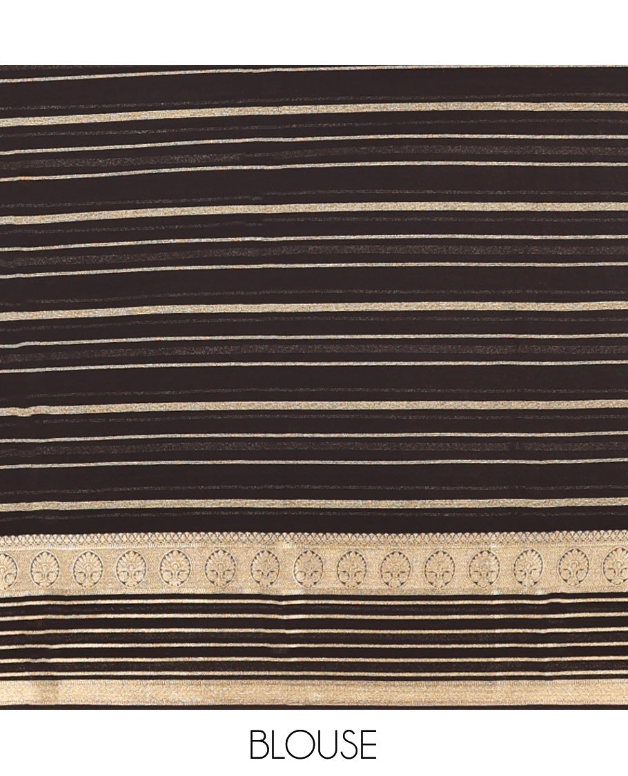 Black Semi Mysore Silk Saree