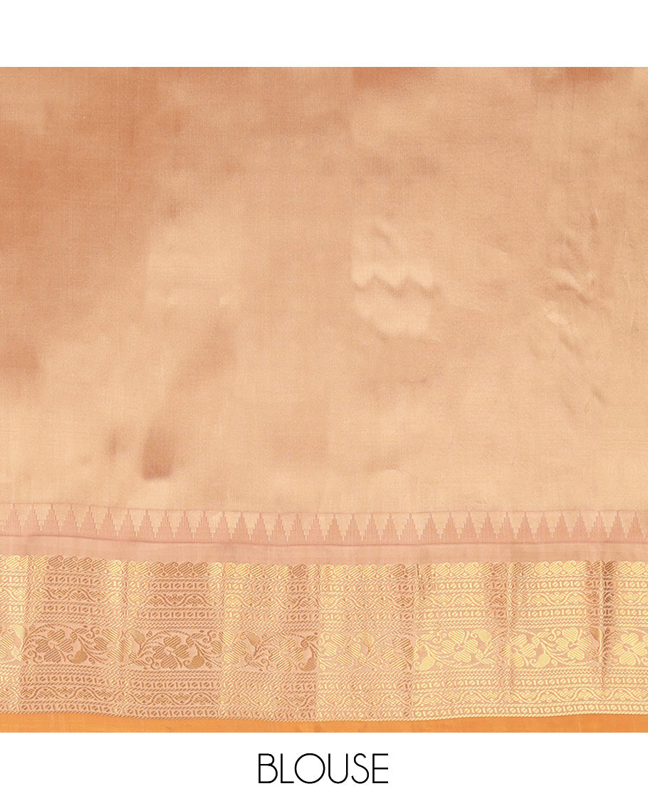 Yellow Gadwal Silk Saree