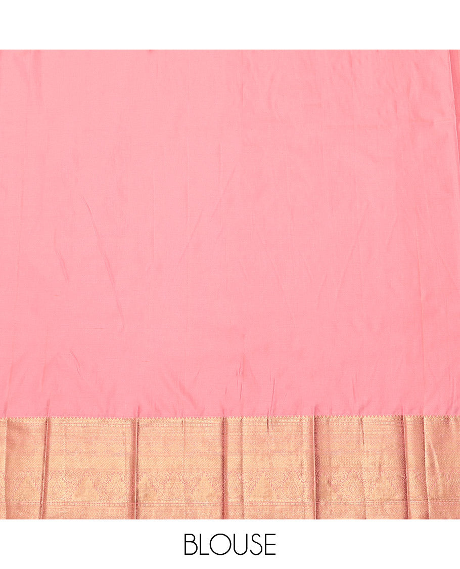 Blue Budget Silk Saree, Accentuated with Zari Buttas, Complemented by a Contrast Traditional Zari Border, Grand Pallu, and a Contrast Blouse
