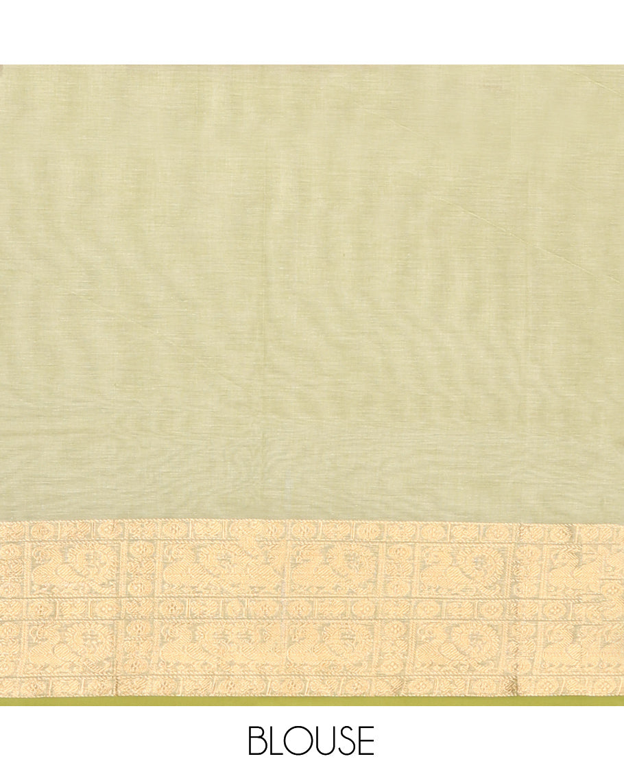 Pale Green Plain Chettinad Cotton Saree