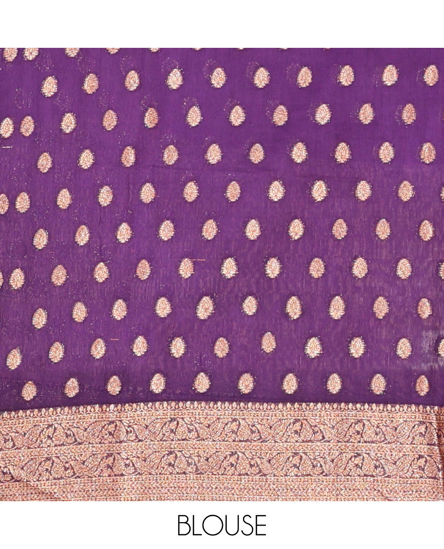 Violet Fancy Crepe Saree