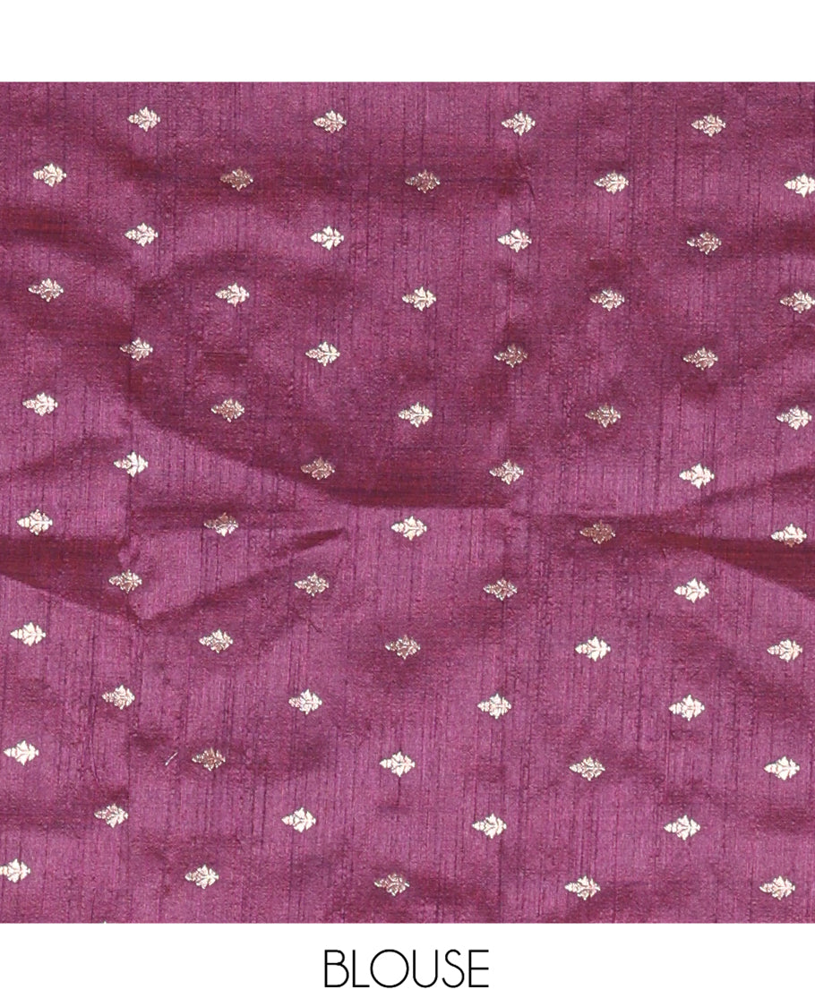 Purple Semi-Silk Half-Saree