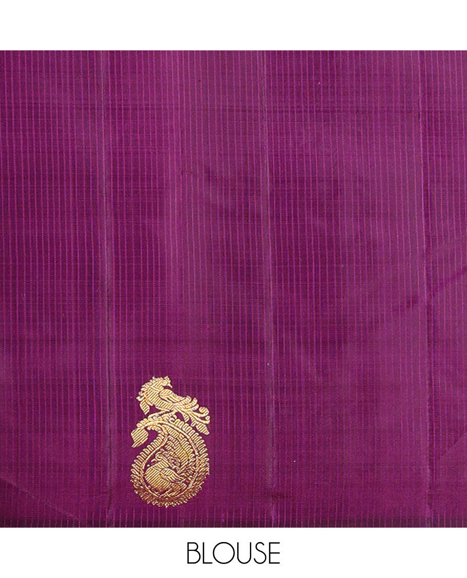 Borderless yellow animal design kancheepuram silk saree with floral jaal design pallu