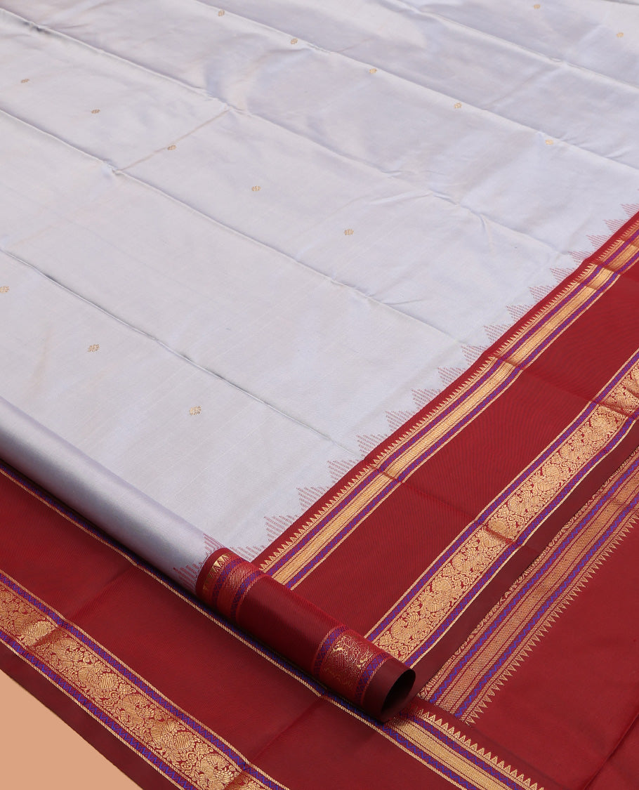 Grey Kanchipuram Chettinad Saree