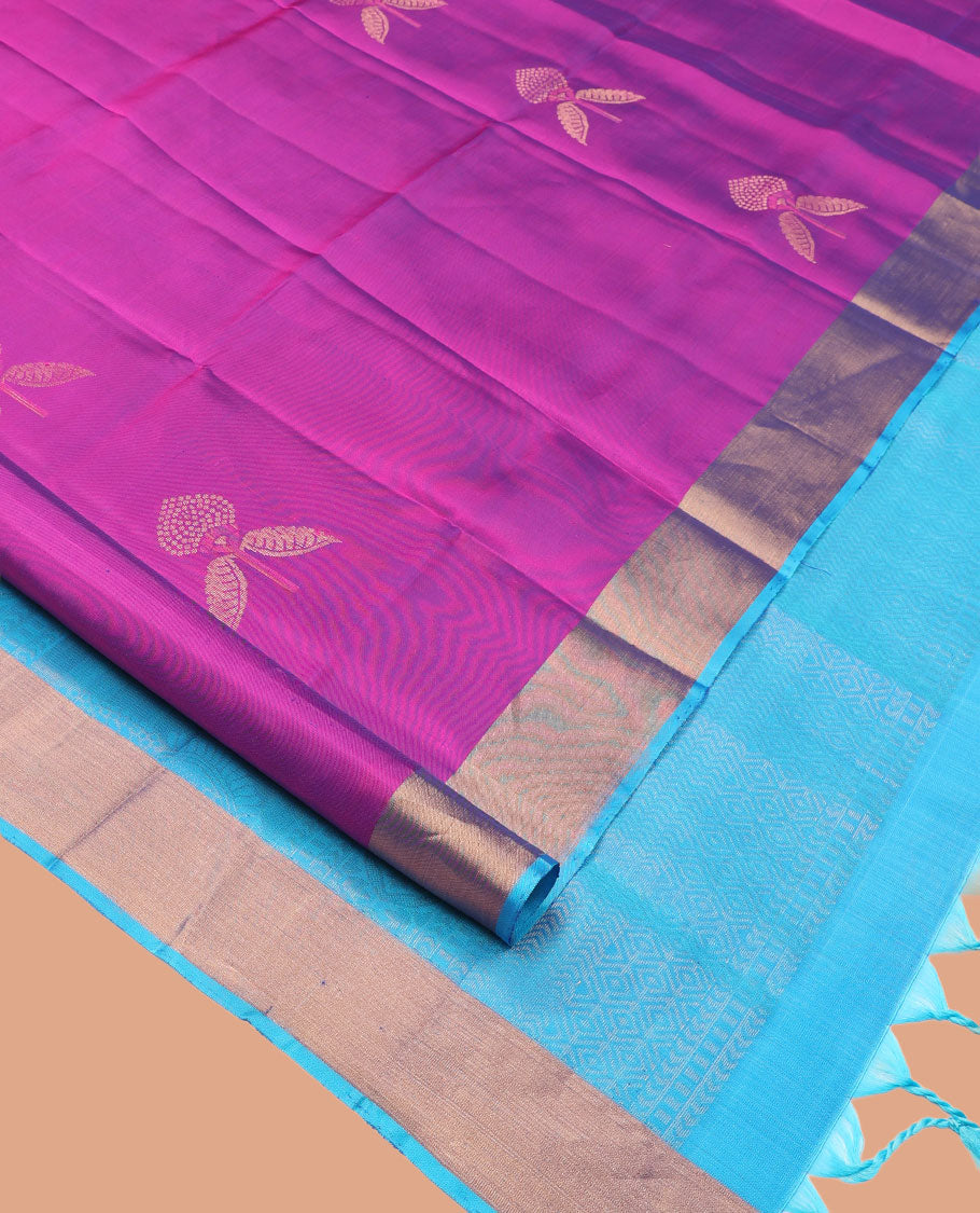 Purple Mayuri Lite Silk Mix Saree