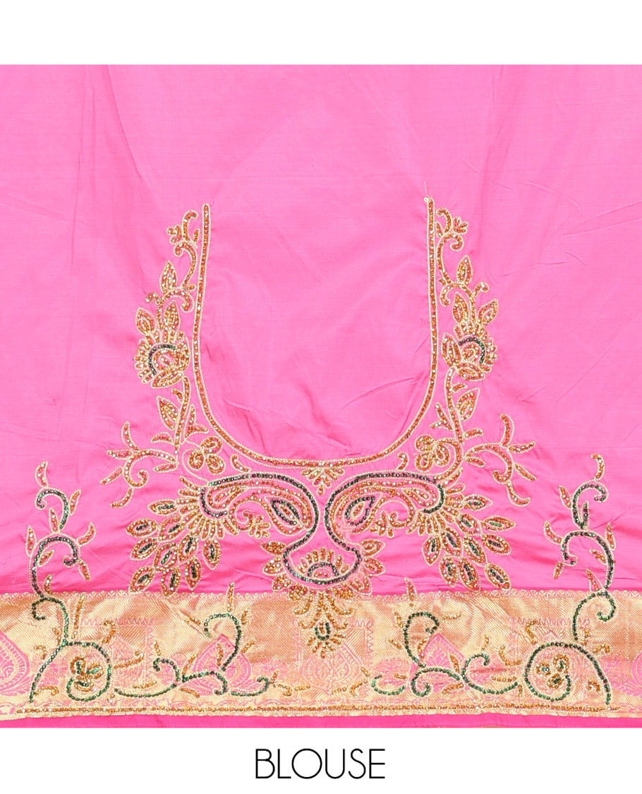 Pink Mysore Silk Saree