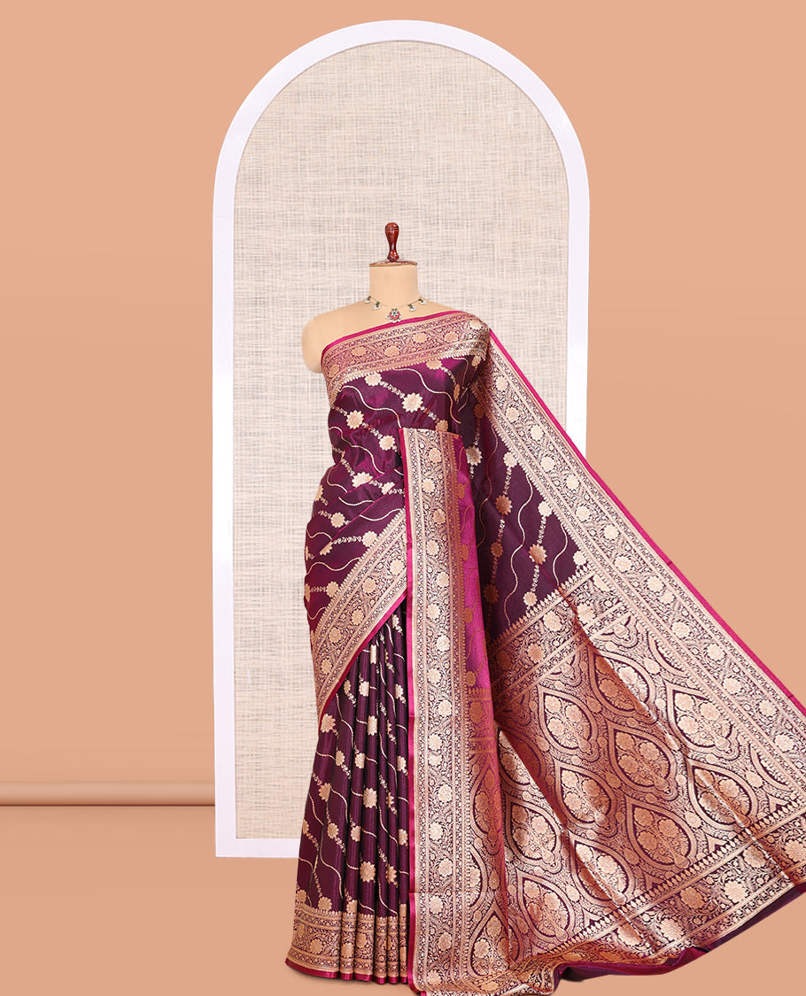 Purple Banaras Nylon Saree