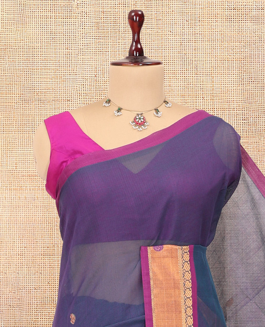 Blue Venkatagiri Cotton Saree