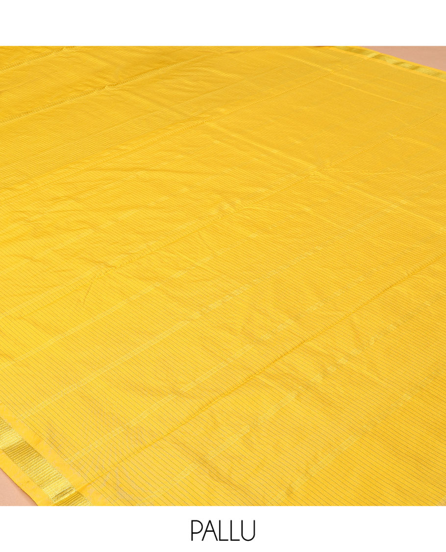 Navy Blue Checked Art-Silk Nine Yard Saree, a Traditional Zari Border, a Self-Pallu, and No Blouse