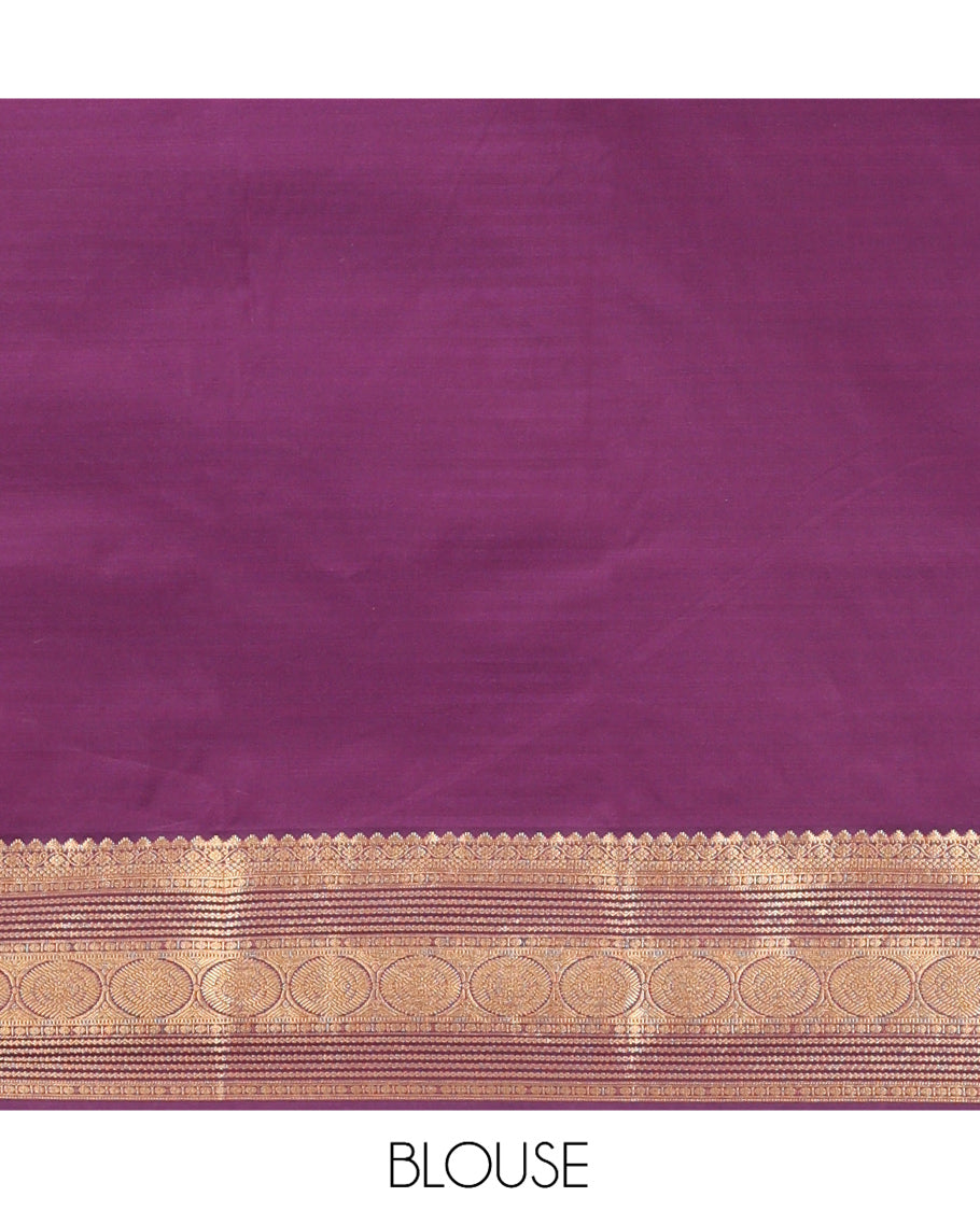 Green-Cream Micro Checks Budget Silk Saree