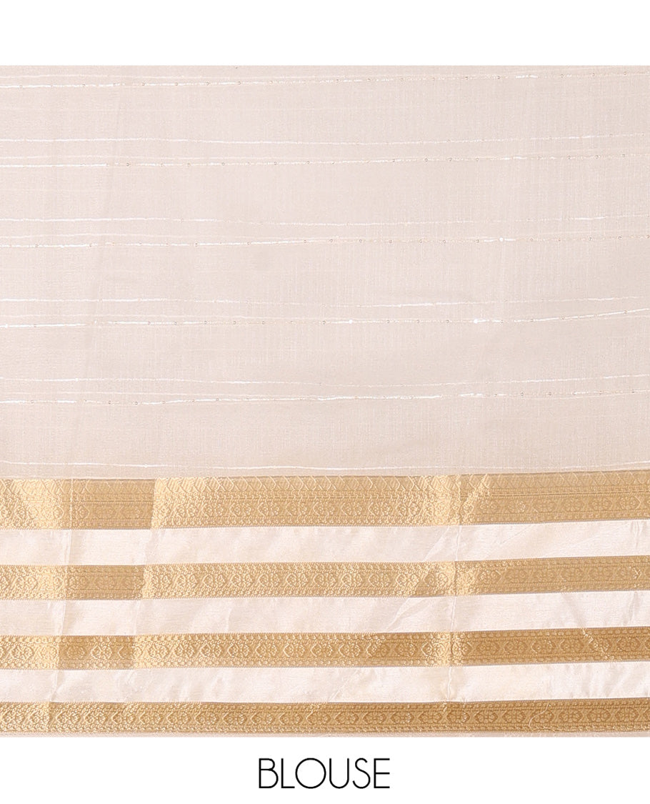 Off-White Semi-Organza Saree