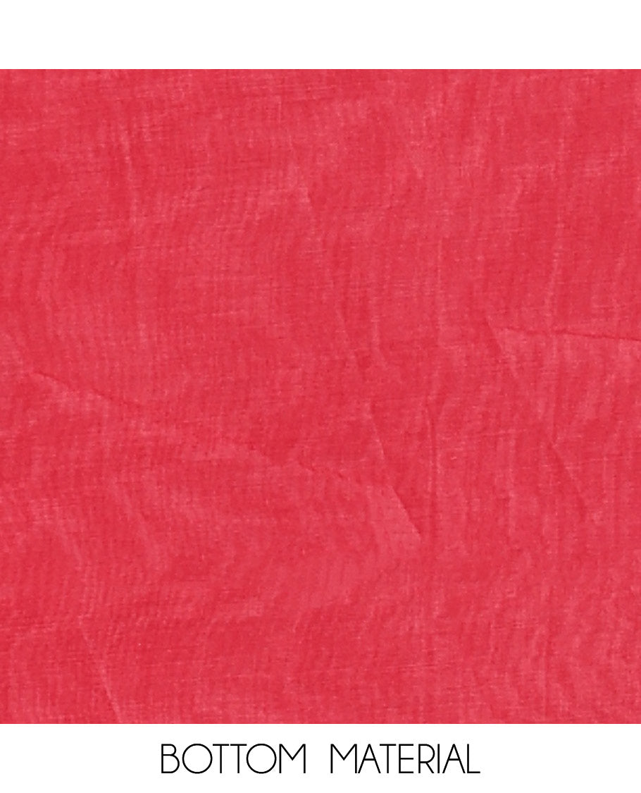 Red Material Churidar Set, Bedecked with Zari Buttas Woven on Its Semi-Silk Top, Comes with a Plain Santoon Bottom, and a Semi-Silk Floral Jaal Zari Jacquard Dupatta