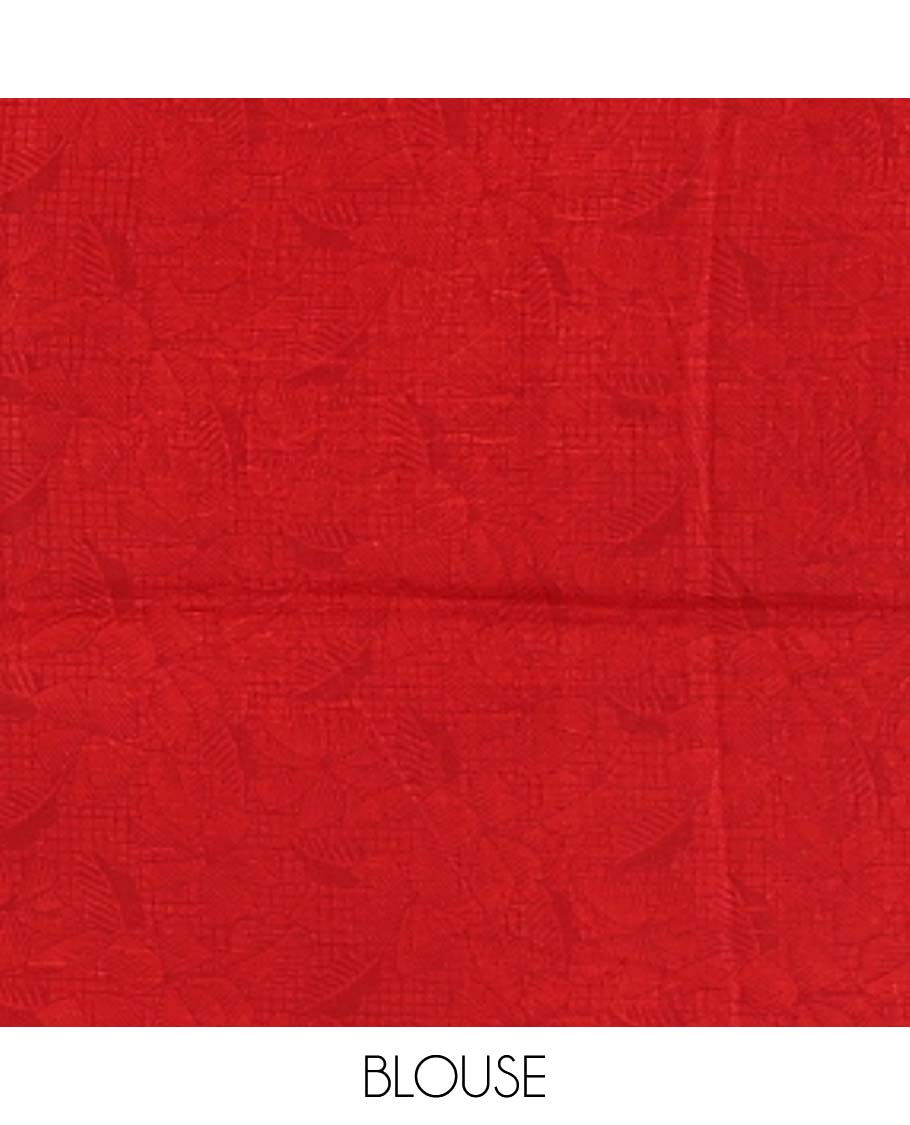 Brown geometric design printed silk saree with ikkat style border & floral ikkat style pallu