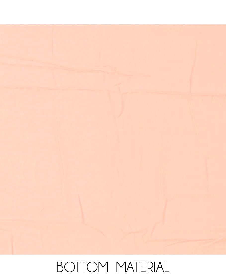 Peach warp weaving, butta design modal chanderi chudidhar material top with cotton material pant & warp weaving, butta design dupatta