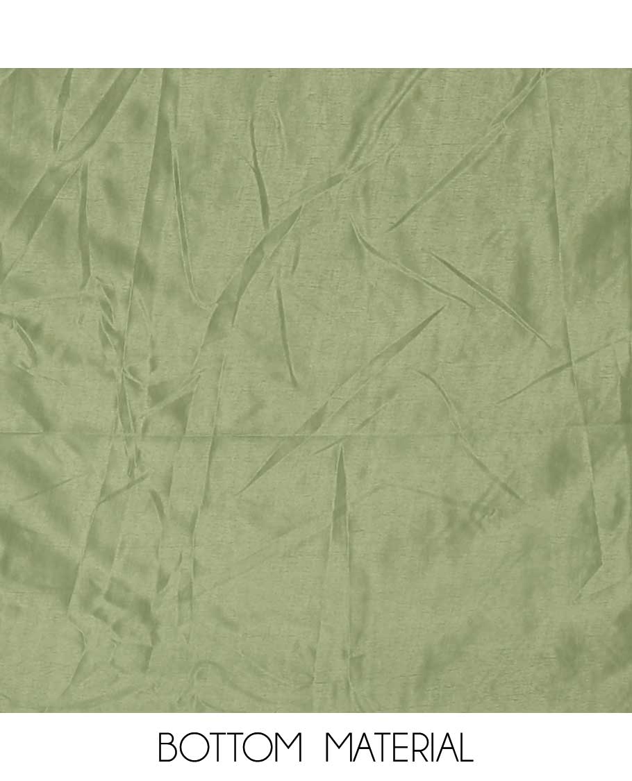 Pista green negative print, geometric design, swarovski work crepe chudidhar material top with american crepe pant & chinnon material geometric print, swarovski work dupatta