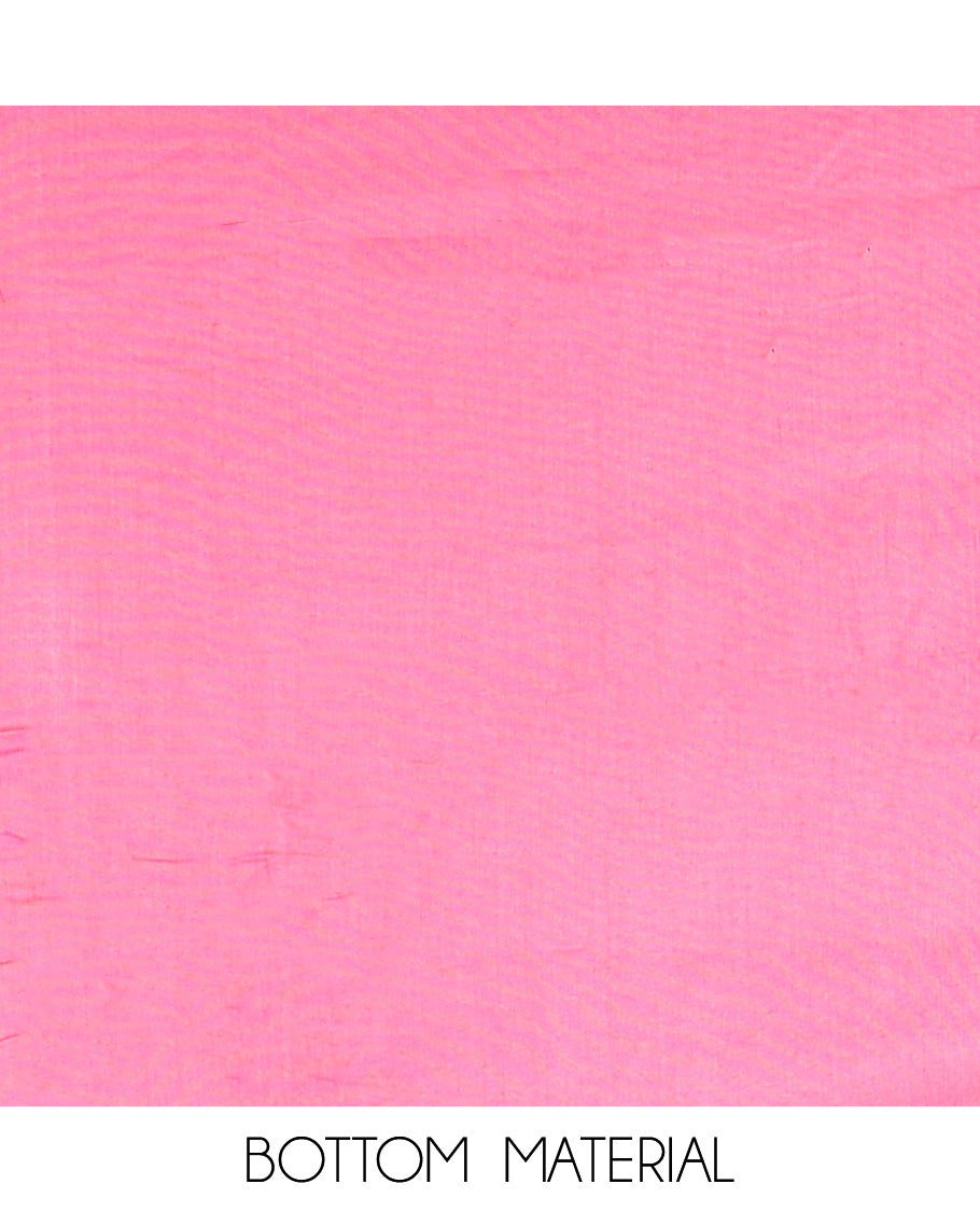onion pink chudidhar material chanderi tissue neck weaving thread, floral butta top with satin cotton pants & chanderi tissue zari weaving dupatta