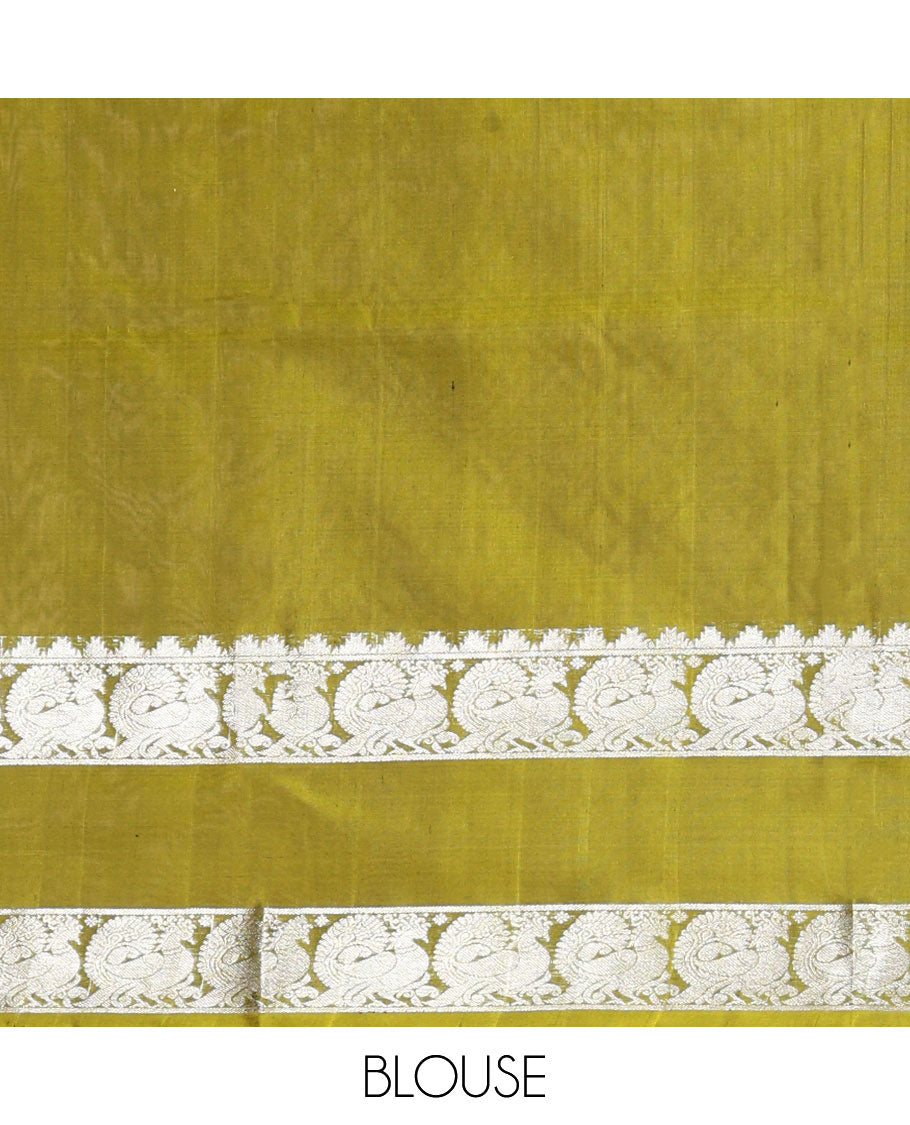 Purple motifs venkatagiri silk saree with contrast rettai pettu peacock zari design border & argyle design pallu