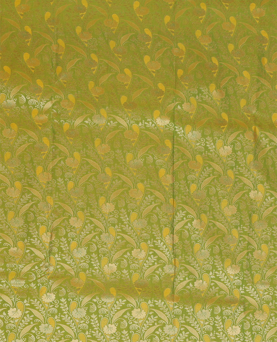 Green Art Silk Pavadai Material Set