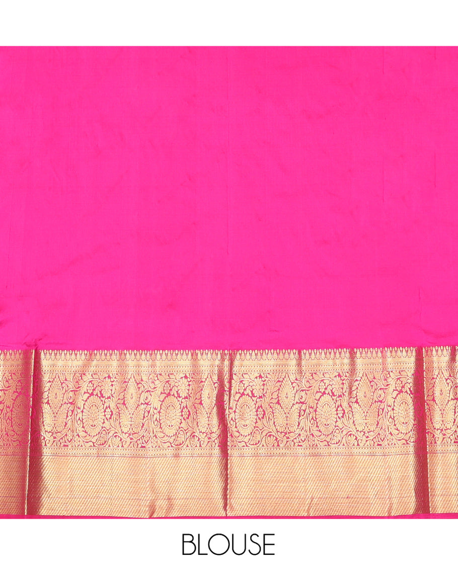 Blue Pure Silk Half Saree