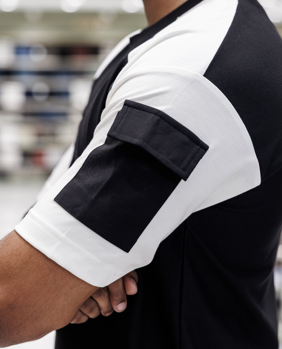Black Cotton-Blended T-Shirt