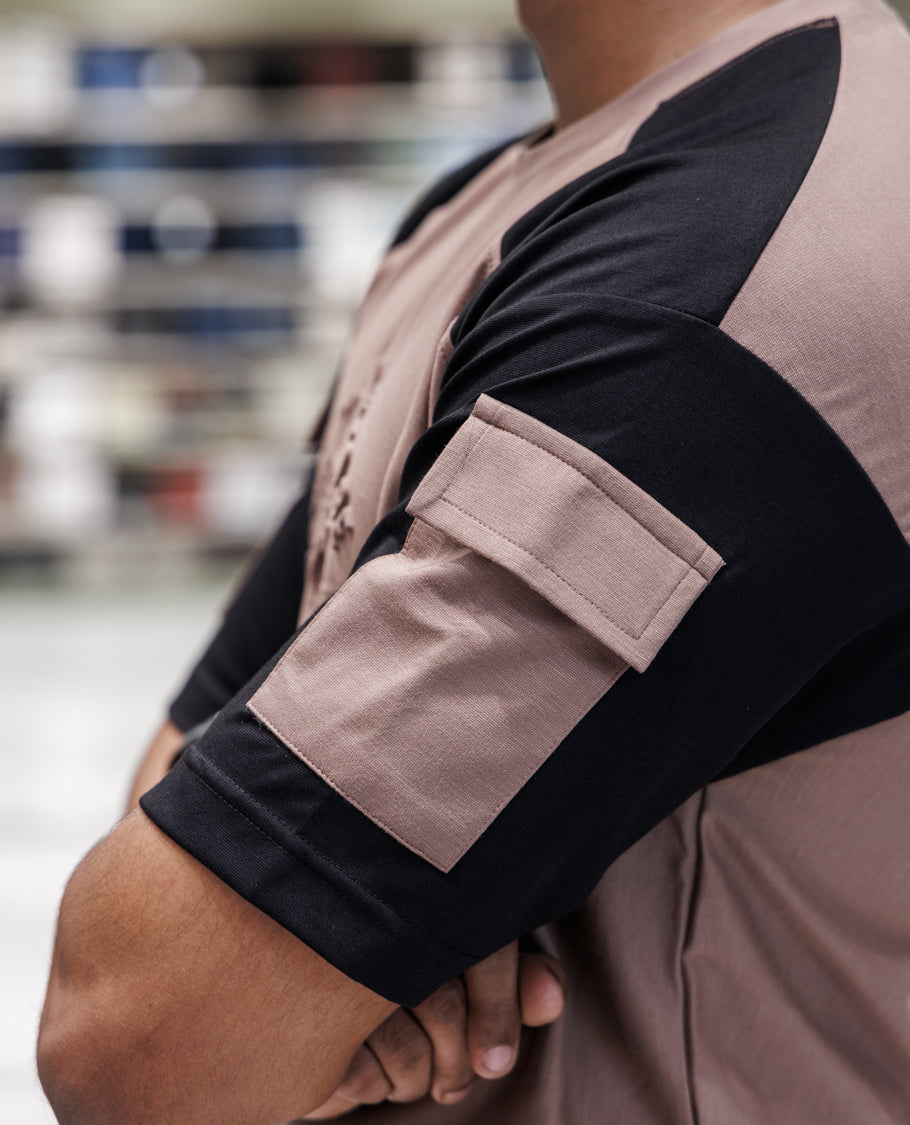 Brown Cotton-Blended T-Shirt
