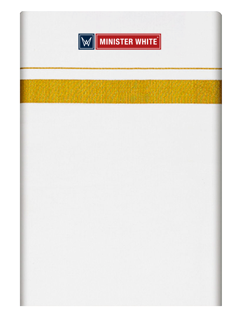 Mens Cotton Cream Single Layered Dhoti with 3/4" Gold Jari Border - Advik