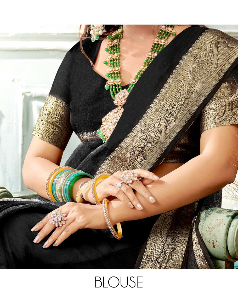 Black Plain Crushed Tissue Designer Catalog Saree